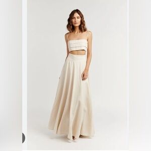 New with tags DISSH linen maxi Cream Skirt